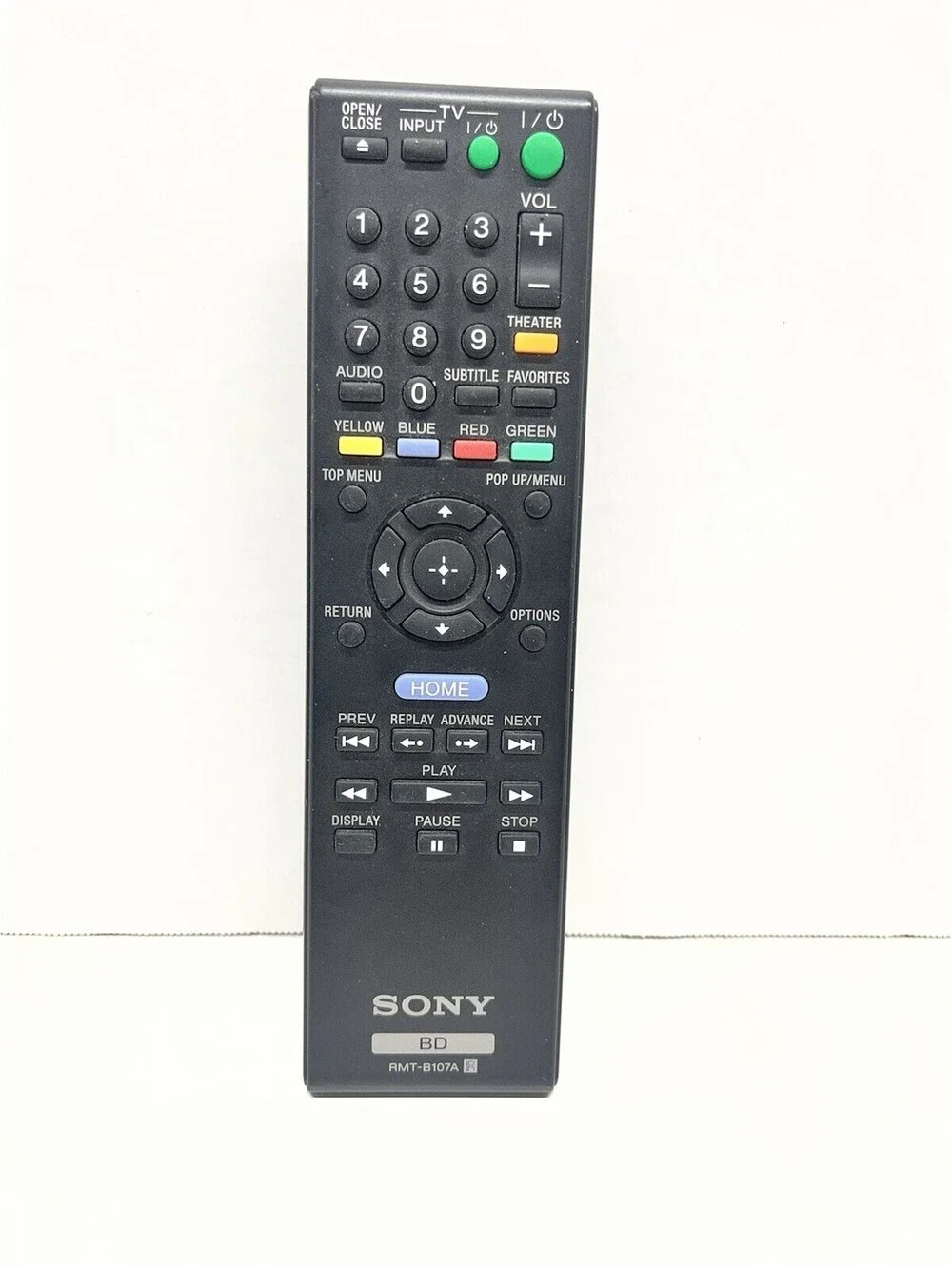 Sony Remote Control RMT B107A For BDP BX37 BDP BX57 BDP BX59 Blu Ray Disc Player